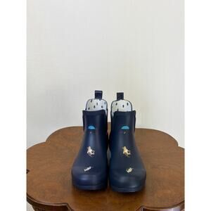 NIB Galleria Chelsea Rain Boots Navy Cat / Dog Rainboots #0595 SZ 11